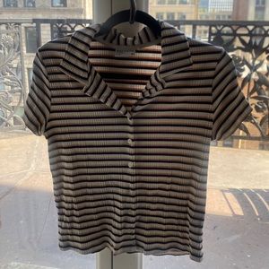 Frank and Oak striped button-up top